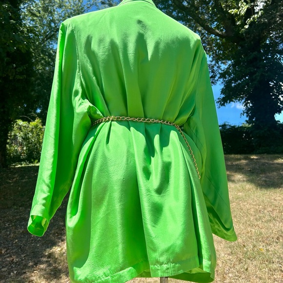 100% Silk Roamans Pretty Green Light Weight Duster Jacket - Picture 7 of 9